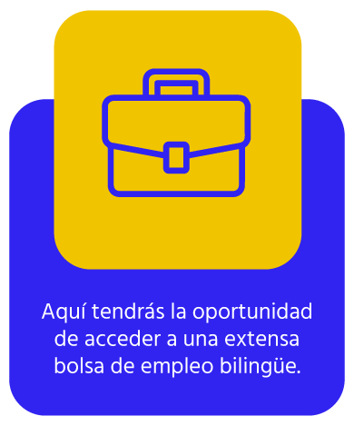 Banner que promociona la oportunidad de acceder a una extensa bolsa de empleo bilingüe