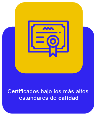 Imagen que promociona una certificación de alta calidad garantizada, destacando la excelencia.